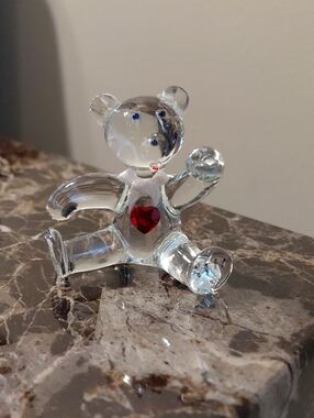 Glass Gallery Crystal Collection Hand Blown Hugs The Bear Best Friends Figurine